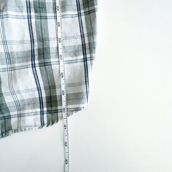 Arnold Palmer Mens Casual Button Down Shirt Plaid Short Sleeve Green Medium - Picture 5 of 7